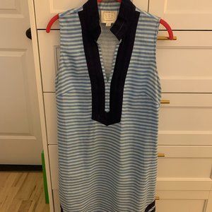 Sail to Sable blue two-toned striped dress